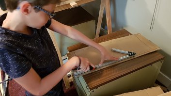 Mathis cutting a testing door