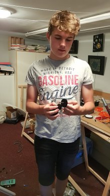 Quentin playing with gears